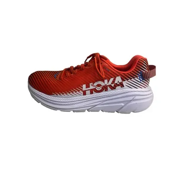 Mens Hoka Rincon 2 Red White Running Shoes Sneakers Fiesta Turkish Sea Size 8 - Picture 1 of 14